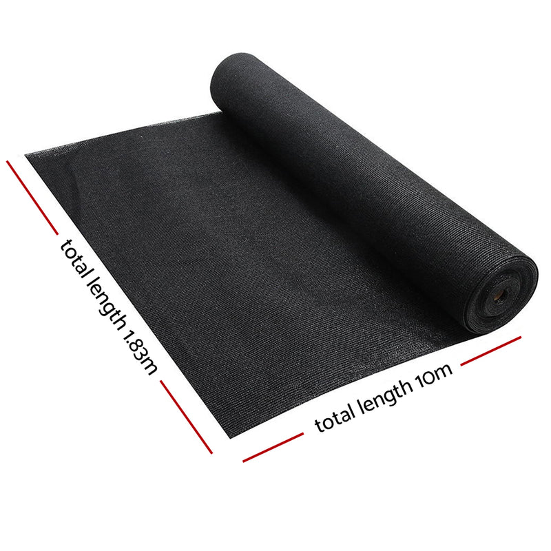 Instahut 1.83 x 10m Shade Sail Cloth - Black - Sale Now