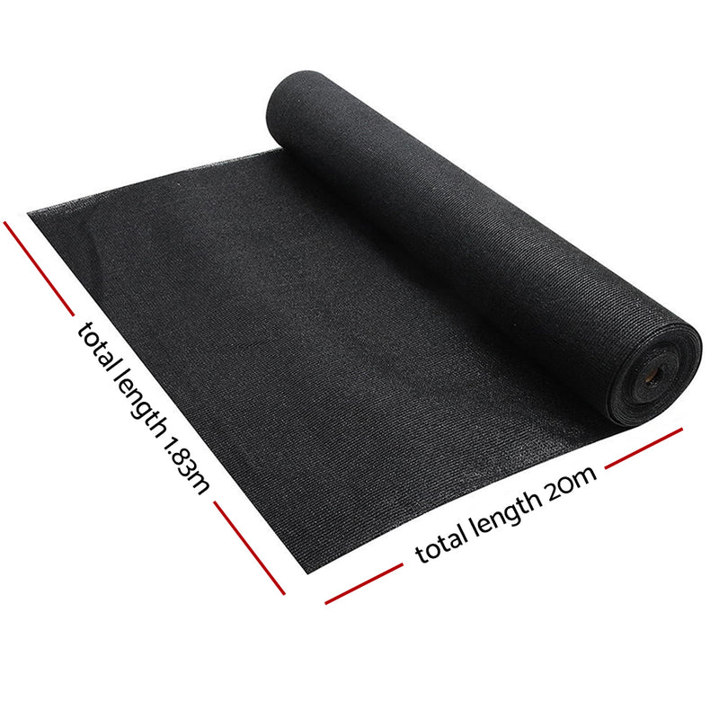 Instahut 1.83 x 20m Shade Sail Cloth - Black - Sale Now