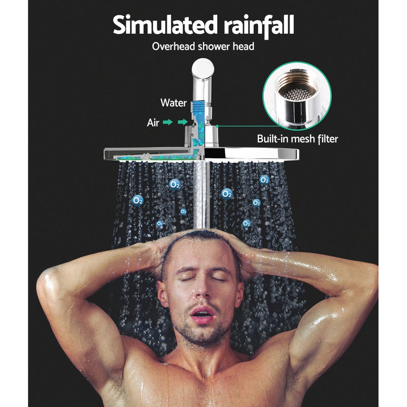 Cefito WELS 9'' Rain Shower Head Mixer Round Handheld High Pressure Wall Chrome - Sale Now