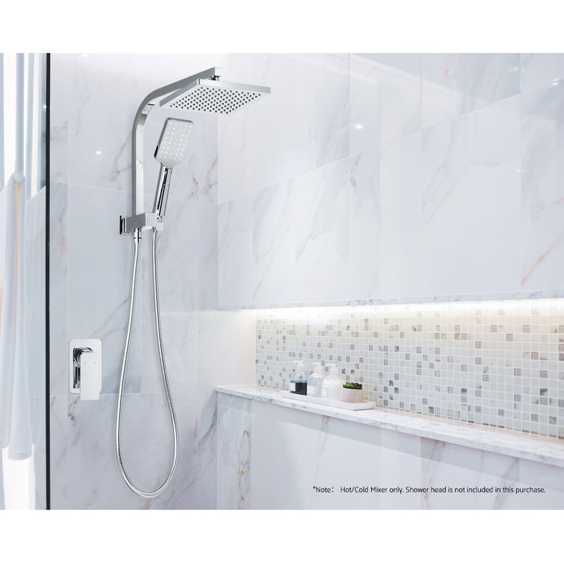 Cefito Bathroom Mixer Tap Faucet Rain Shower head Set Hot And Cold Diverter DIY Chrome - Sale Now