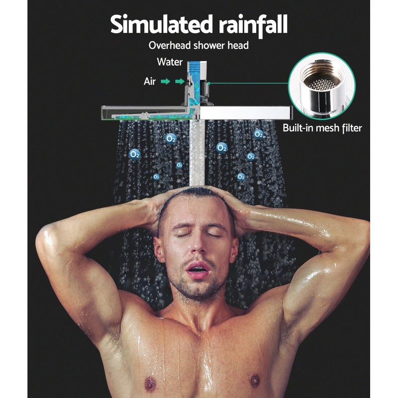 Cefito WELS 8'' Rain Shower Head Mixer Square Handheld High Pressure Wall Chrome - Sale Now