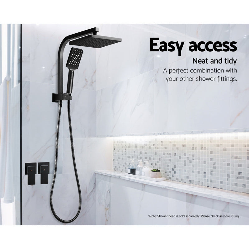 Cefito Bathroom Taps Faucet Rain Shower Head Set Hot And Cold Diverter DIY Black - Sale Now