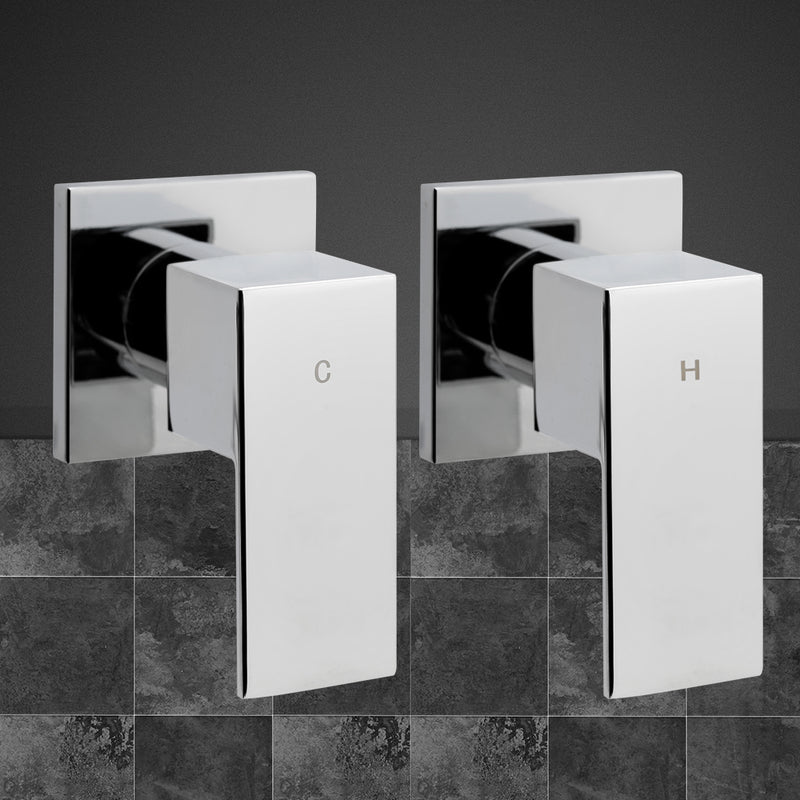 Cefito Bathroom Taps Faucet Rain Shower Head Set Hot And Cold Diverter DIY Chrome - Sale Now