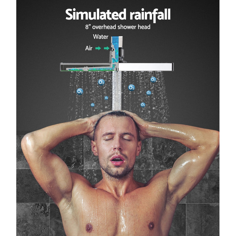 Cefito WELS 8'' Rain Shower Head Set Square Handheld High Pressure Wall Chrome - Sale Now