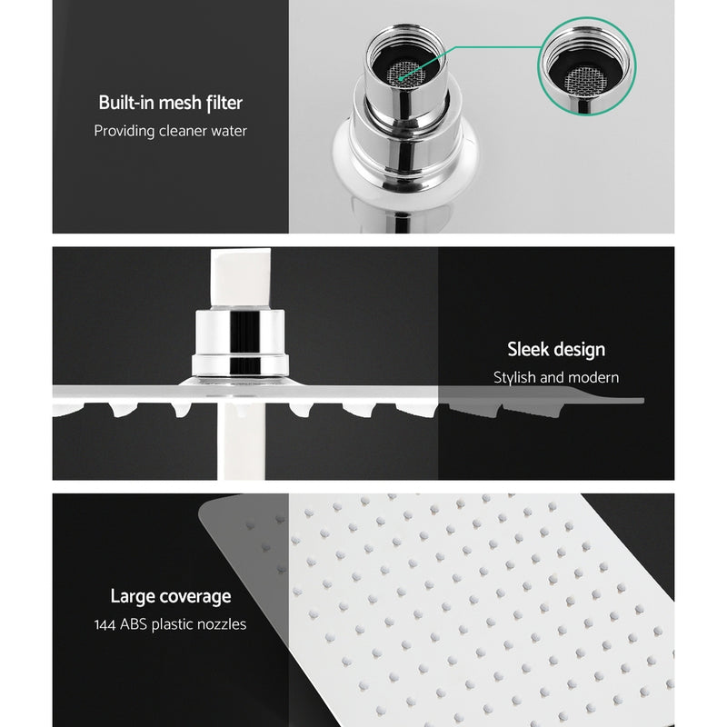 Cefito WELS 10'' Rain Shower Head Set Round Handheld High Pressure Wall Chrome - Sale Now