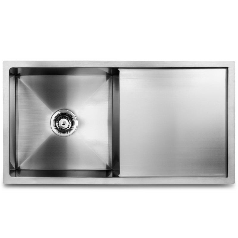 Cefito Stainless Steel Kitchen Sink 870X450MM Under/Topmount Sinks Laundry Bowl Silver - Sale Now