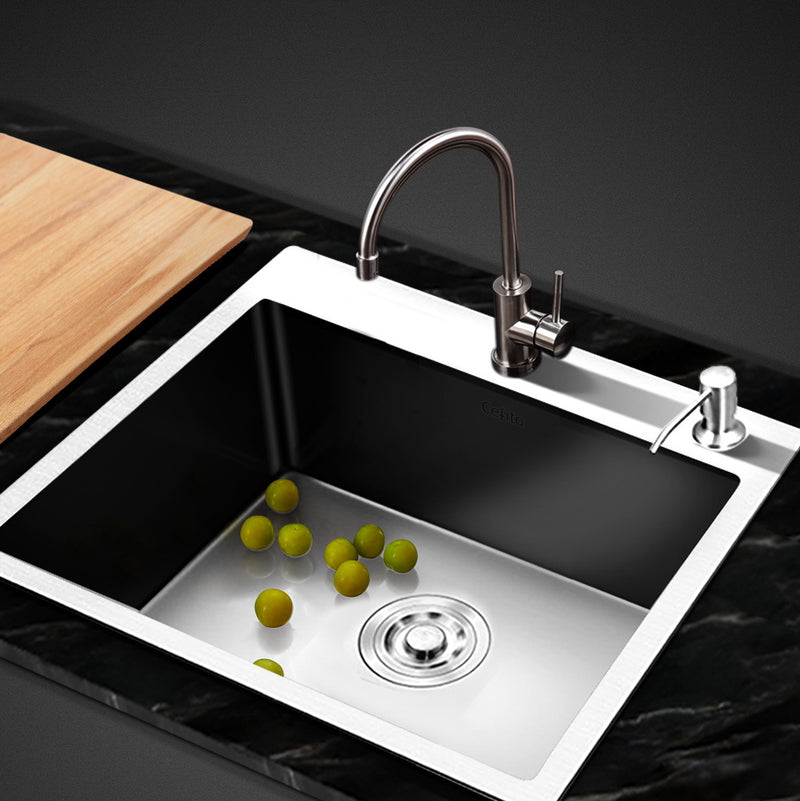 Cefito Stainless Steel Kitchen Sink 550X450MM Under/Topmount Sinks Laundry Bowl Silver - Sale Now