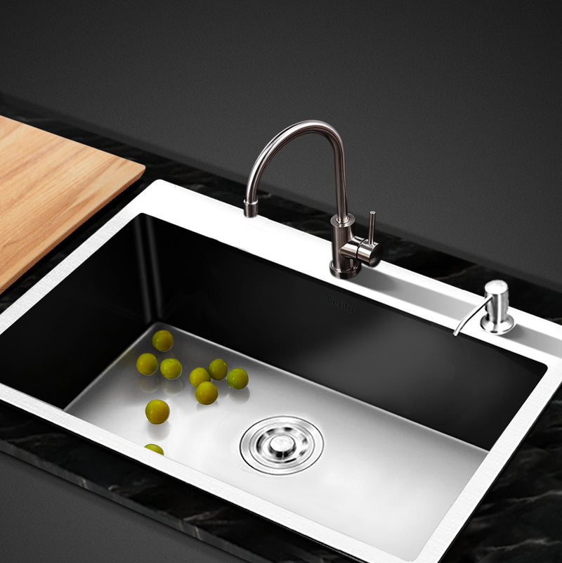 Cefito Stainless Steel Kitchen Sink 680X450MM Under/Topmount Sinks Laundry Bowl Silver - Sale Now