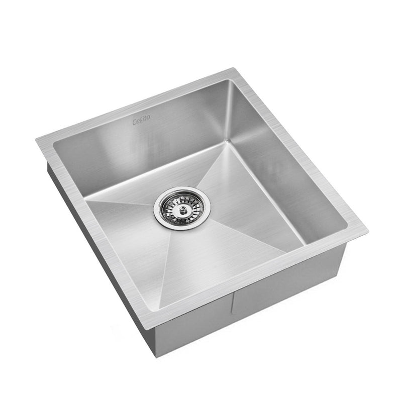 Cefito Stainless Steel Kitchen Sink 440X450MM Nano Under/Topmount Sinks Laundry Silver