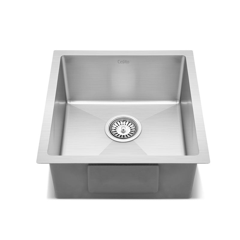 Cefito Stainless Steel Kitchen Sink 440X450MM Nano Under/Topmount Sinks Laundry Silver - Sale Now
