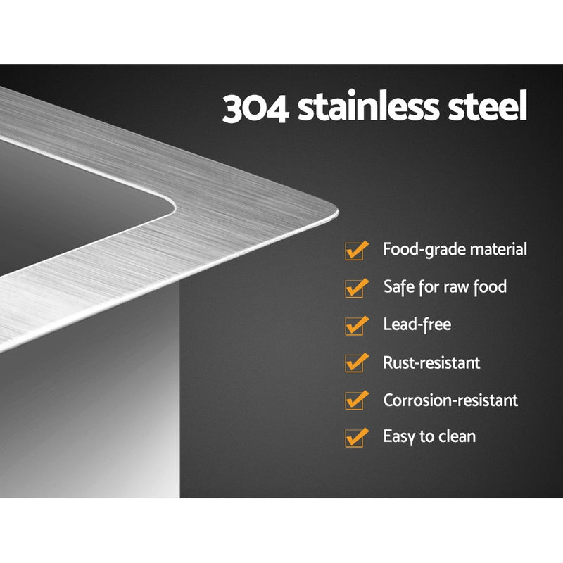 Cefito Stainless Steel Kitchen Sink 540X440MM Nano Under/Topmount Sinks Laundry Silver - Sale Now