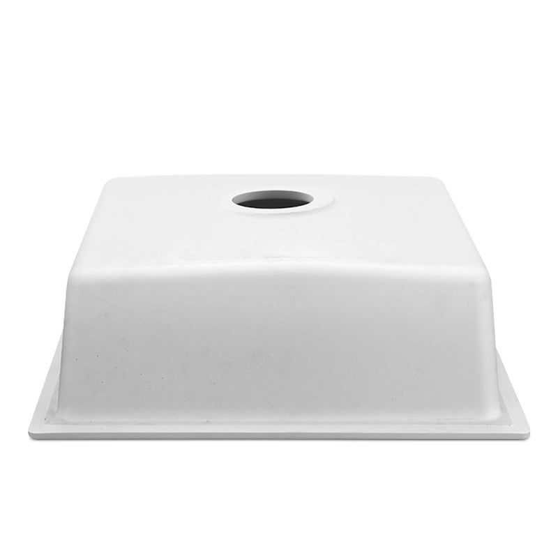 Cefito Stone Kitchen Sink 450X450MM Granite Under/Topmount Basin Bowl Laundry White - Sale Now