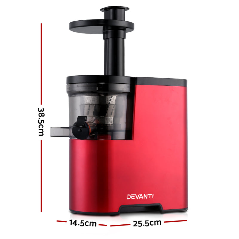 Devanti Cold Press Slow Juicer Red - Sale Now