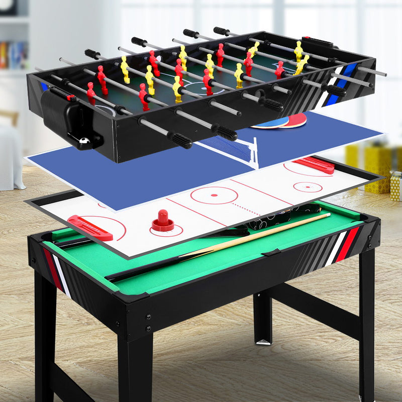 4FT 4-In-1 Soccer Table Tennis Ice Hockey Pool Game Football Foosball Kids Adult - Sale Now