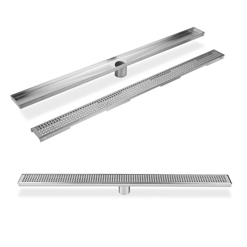 800mm Stainless Steel Shower Grate Tile Drain Square Bathroom Home - Sale Now