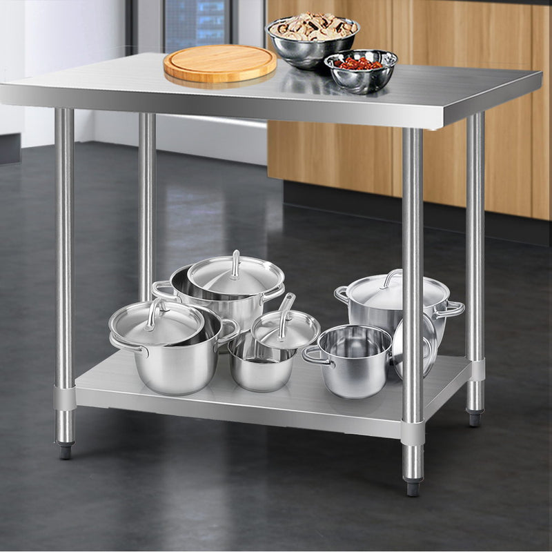 Cefito 610 x 1219mm Commercial Stainless Steel Kitchen Bench - Sale Now