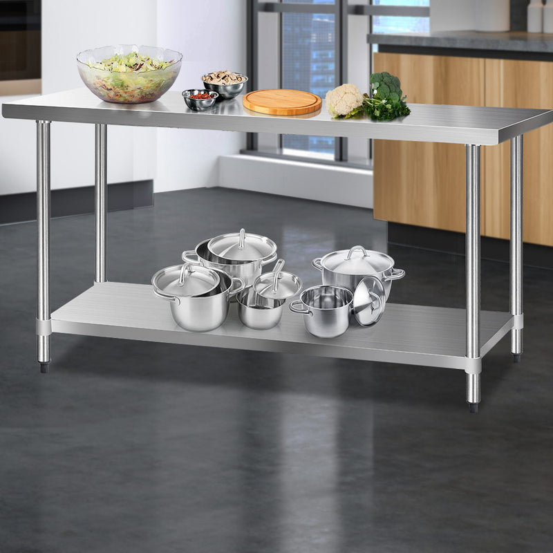 Cefito 610 x 1829mm Commercial Stainless Steel Kitchen Bench - Sale Now