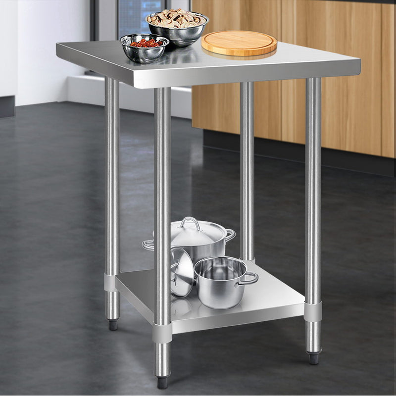 Cefito 762 x 762mm Commercial Stainless Steel Kitchen Bench - Sale Now