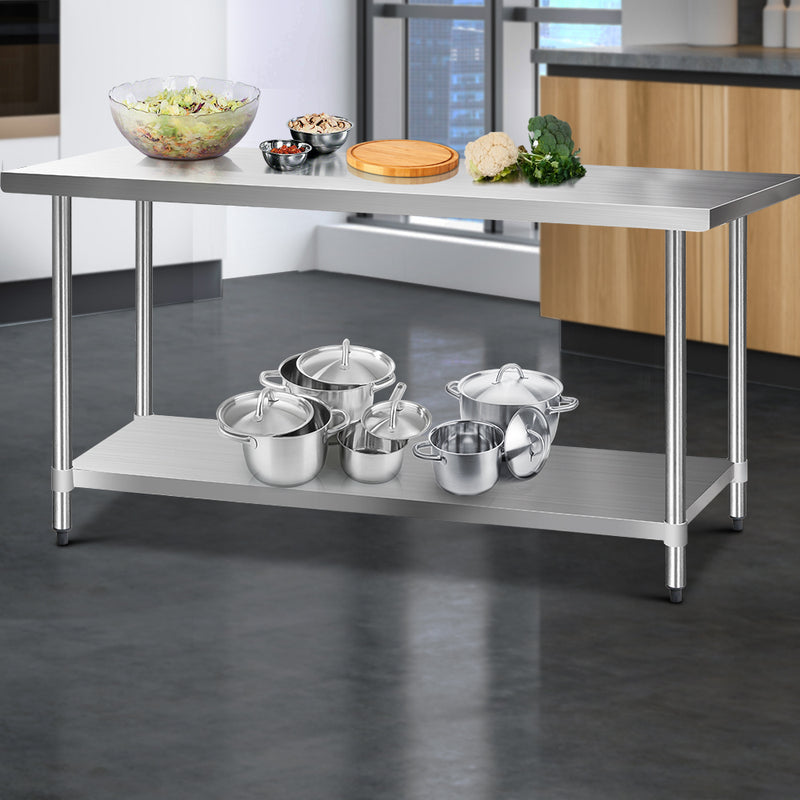 Cefito 1829 x 762mm Commercial Stainless Steel Kitchen Bench - Sale Now