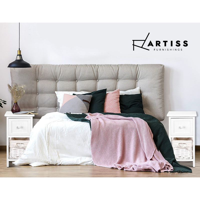 2 PCS Ariss Bedside Table - White - Sale Now