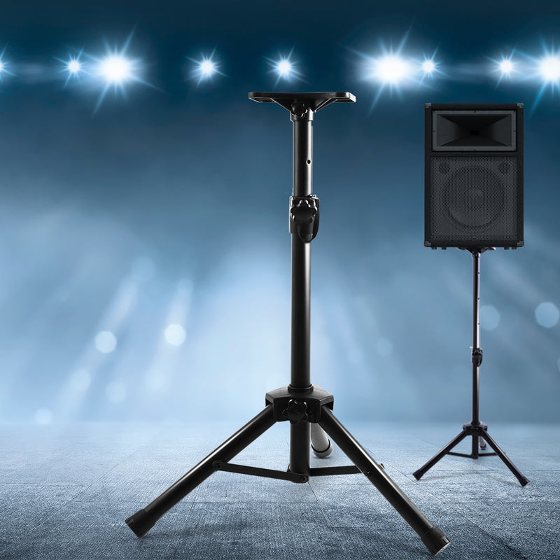 Set of 2 Adjustable 120CM Speaker Stand - Black - Sale Now