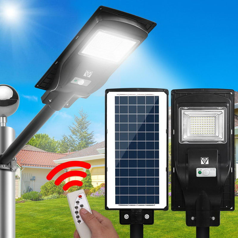 LED Solar Street Flood Light Motion Sensor Remote Outdoor Garden Lamp Lights 90W - Sale Now