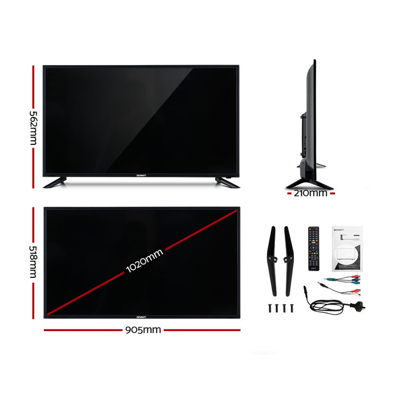 Devanti Smart TV 40 Inch LED TV 40"2K Full HD LCD Slim Screen Netflix Dolby - Sale Now
