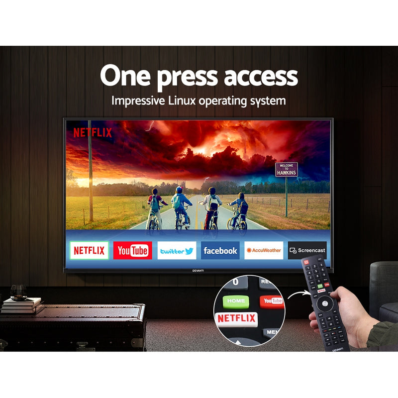 Devanti Smart LED TV 50 Inch 50" 4K UHD HDR LCD Slim Thin Screen Netflix YouTube - Sale Now