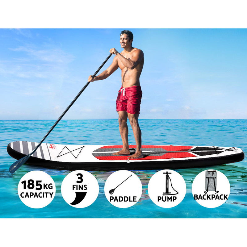 Weisshorn Stand Up Paddle Boards 11' Inflatable SUP Surfboard Paddleboard Kayak Red - Sale Now