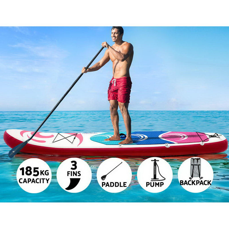 Weisshorn Stand Up Paddle Boards 11' Inflatable SUP Surfboard Paddleboard Kayak Pink - Sale Now