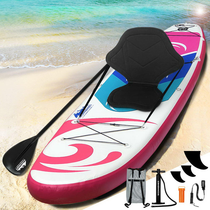 Weisshorn Stand Up Paddle Boards 11' Inflatable SUP Surfboard Paddleboard Kayak Pink - Sale Now