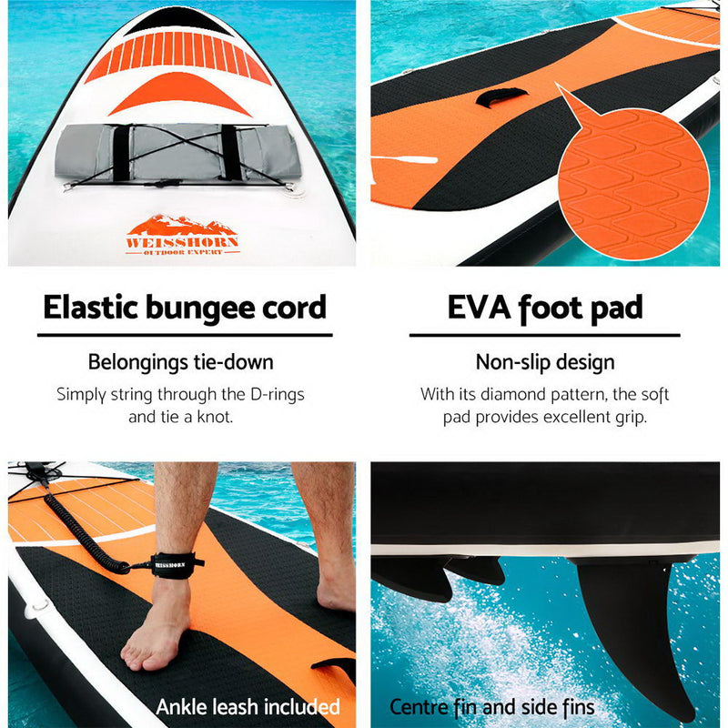 Weisshorn 11FT Stand Up Paddle Board Inflatable SUP Surfborads 15CM Thick - Sale Now