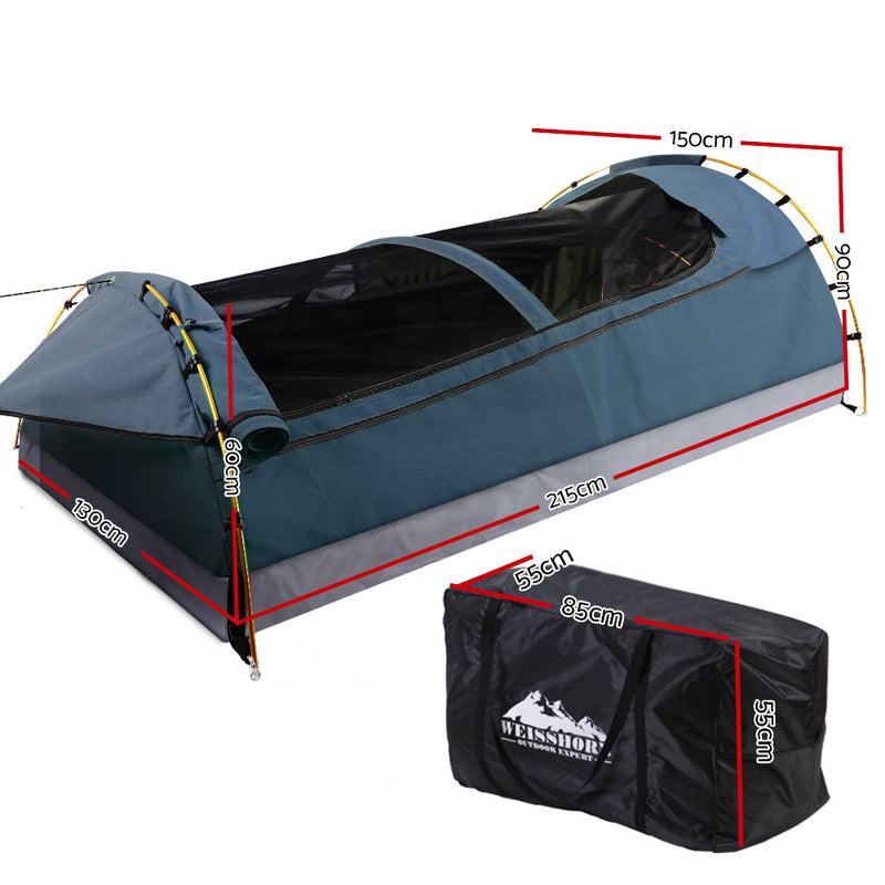 Weisshorn Swags Double Camping Swag Water Reistant Ripstop Canvas 2 Person - Sale Now