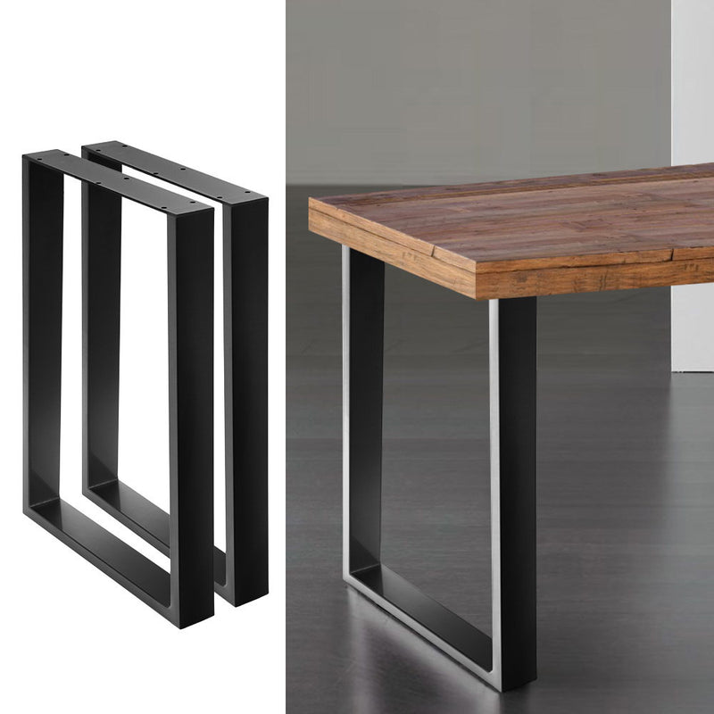 2x Coffee Dining Table Legs Steel Industrial Vintage Bench Metal Box Shape 710MM - Sale Now
