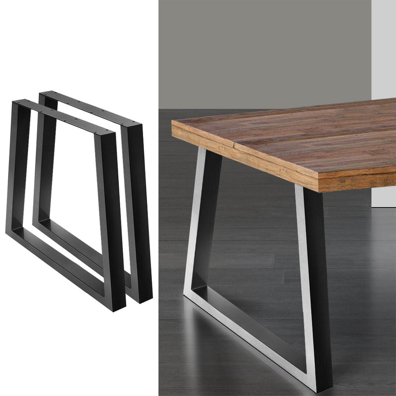 Artiss 2x Coffee Dining Table Legs 71x65/90CM Industrial Vintage Bench Metal Trapezoid - Sale Now