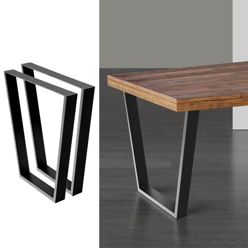 Artiss 2x Coffee Dining Table Legs 71x65/40CM Industrial Vintage Bench Metal Trapezoid - Sale Now
