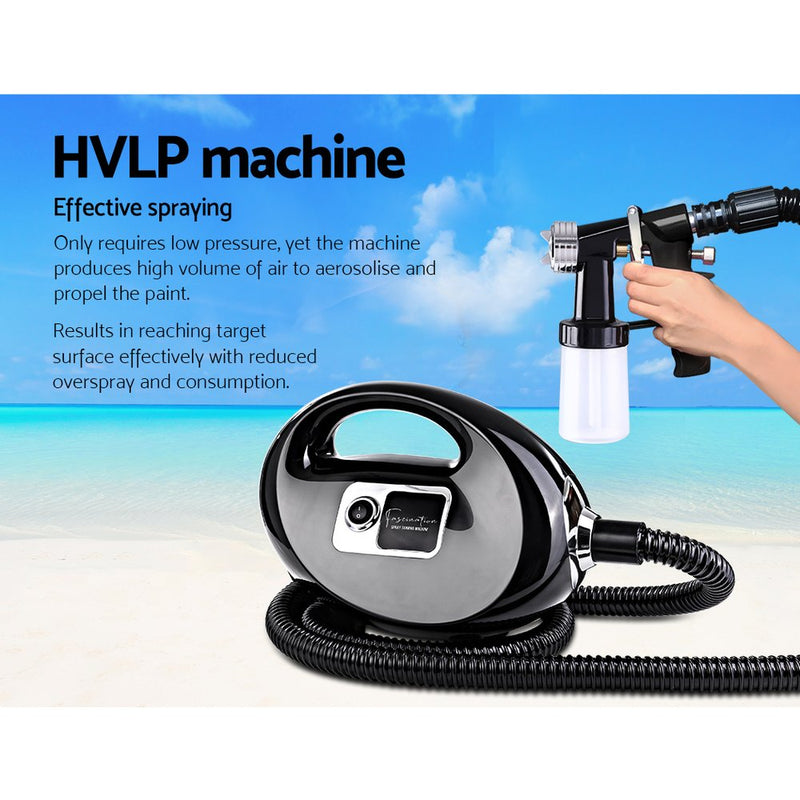 Professional Spray Tan Machine Sunless Tanning Gun Kit HVLP System Black - Sale Now