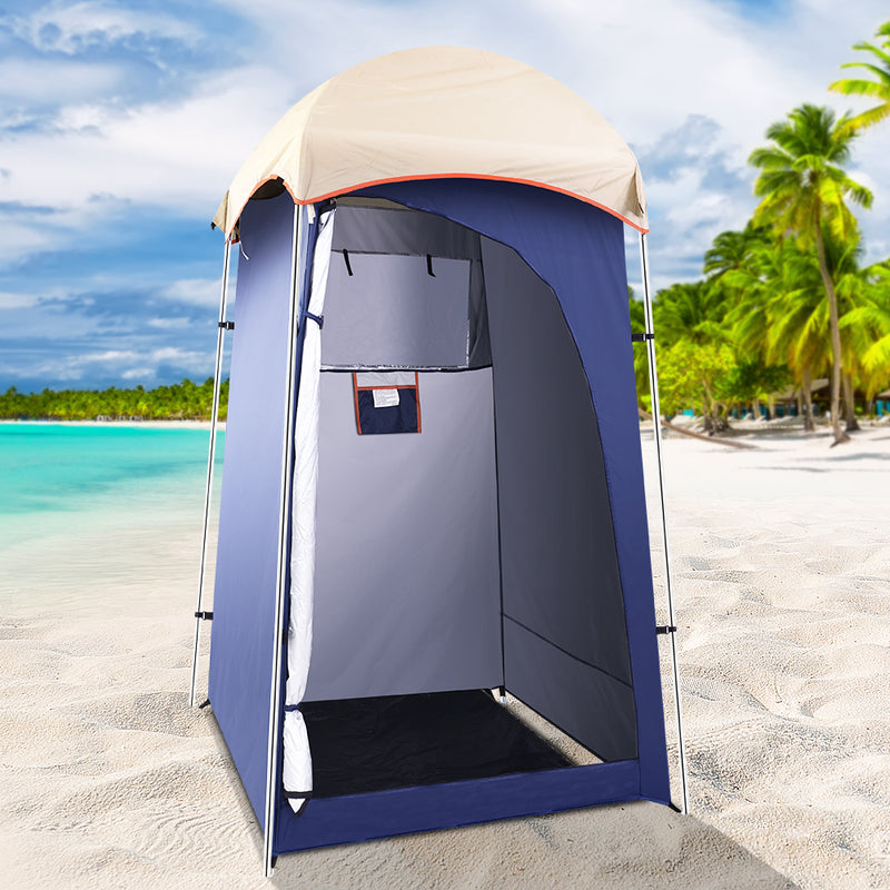 Weisshorn Camping Shower Tent Outdoor Portable Changing Room Toilet Ensuite Navy - Sale Now
