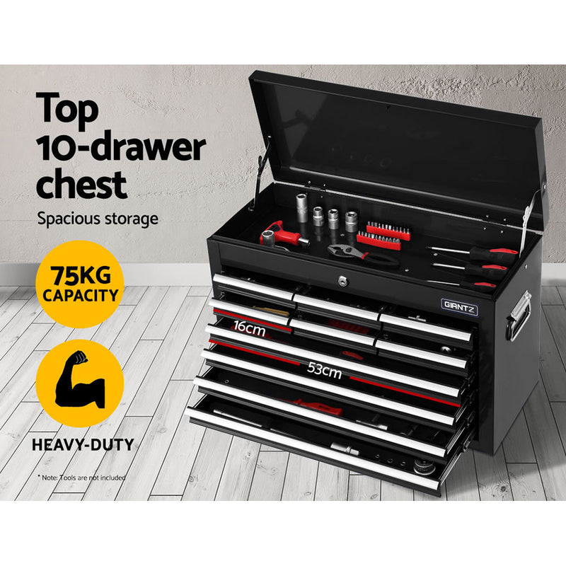 Giantz Tool Box Chest Trolley 16 Drawers Cabinet Cart Garage Toolbox Black - Sale Now