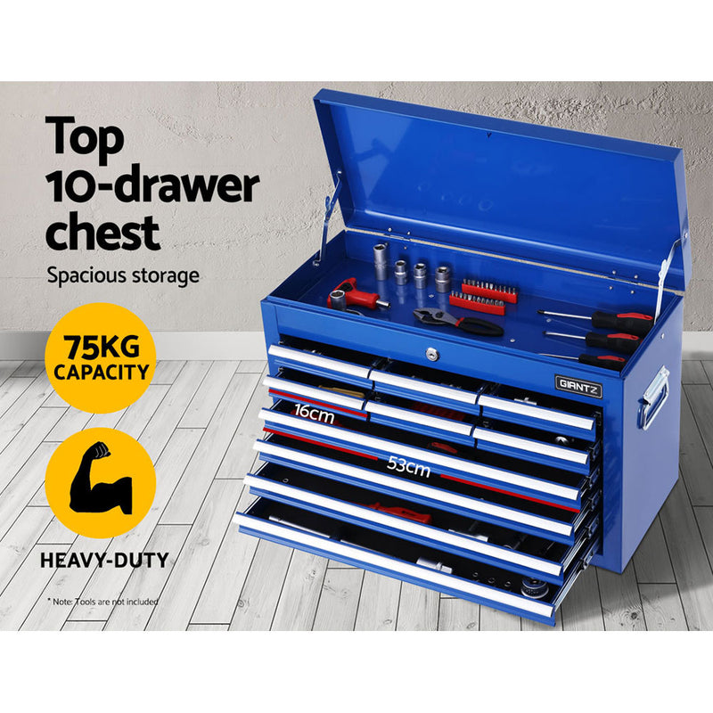 Giantz Tool Box Chest Trolley 16 Drawers Cabinet Cart Garage Toolbox Blue - Sale Now