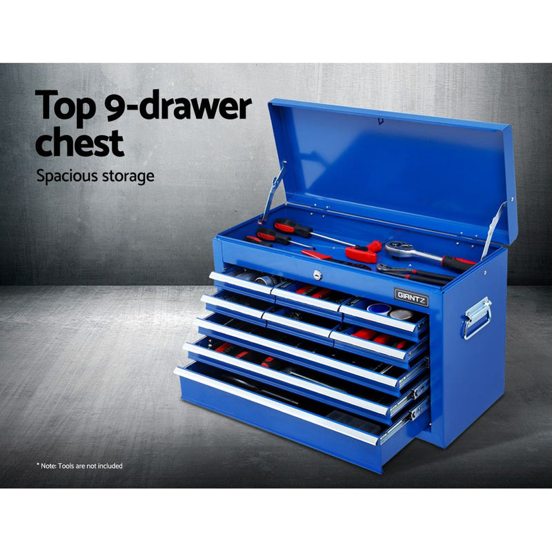 Giantz Tool Chest and Trolley Box Cabinet 16 Drawers Cart Garage Storage Blue - Sale Now