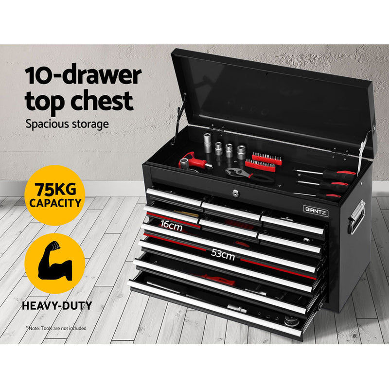 Giantz 17 Drawers Tool Box Trolley Chest Cabinet Cart Garage Mechanic Toolbox Black - Sale Now