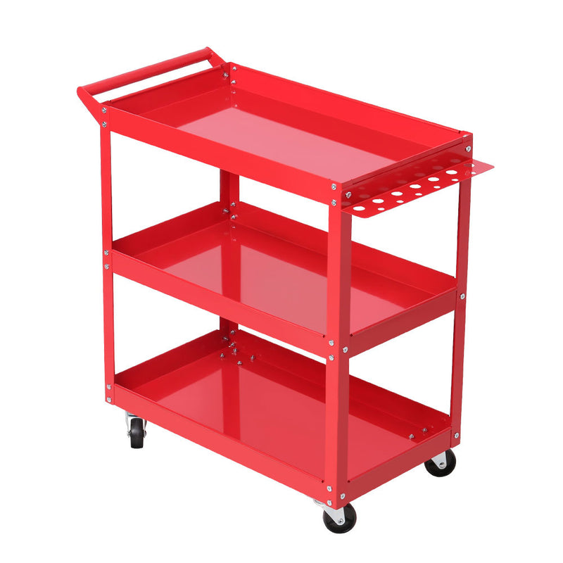 Giantz Tool Cart 3 Tier Parts Steel Trolley Mechanic Storage Organizer Red - Sale Now
