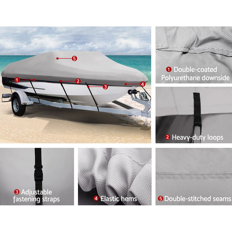 14 - 16 foot Waterproof Boat Cover - Grey - Sale Now