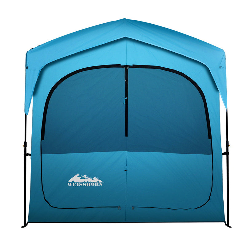 Weisshorn Pop Up Camping Shower Tent Portable Toilet Outdoor Change Room Blue - Sale Now