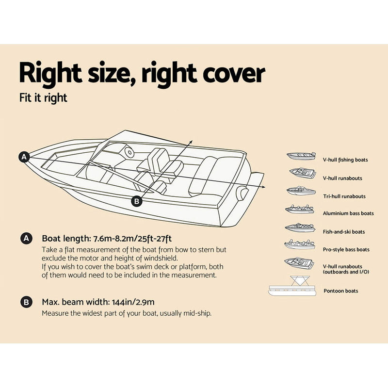 Seamanship 25 - 27ft Waterproof Boat Cover - Sale Now