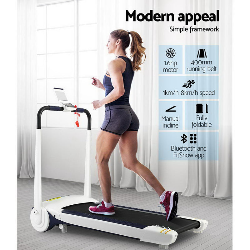 OVICX Electric Treadmill Q1 Home Gym Exercise Machine Fitness Equipment Compact White - Sale Now
