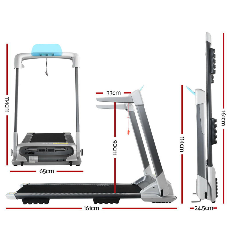 OVICX Electric Treadmill Q2S Home Gym Exercise Machine Fitness Equipment Compact Full Foldable Silver - Sale Now