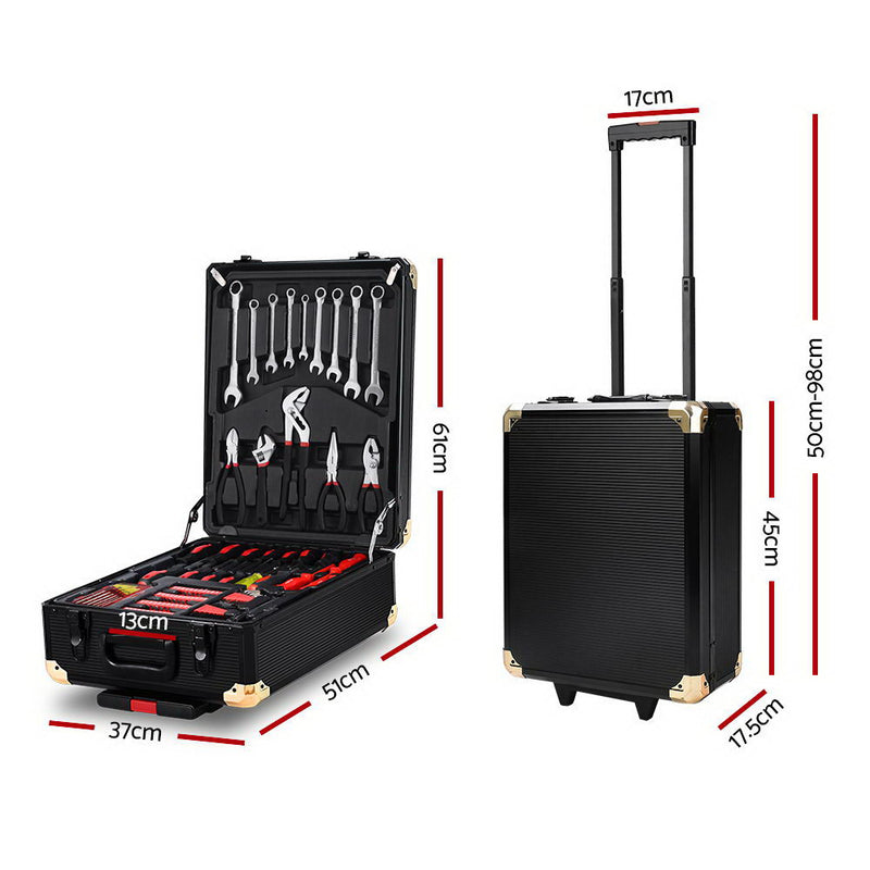816pcs Tool Kit Trolley Case Mechanics Box Toolbox Portable DIY Set BK - Sale Now