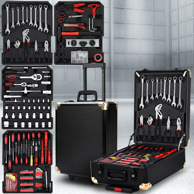 816pcs Tool Kit Trolley Case Mechanics Box Toolbox Portable DIY Set BK - Sale Now